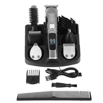 

Kemei Hair Clipper Set Professional electric Hair Trimmer Noise Lower Wireless rechargeable Electric Beard Cutting Clipper 11in1