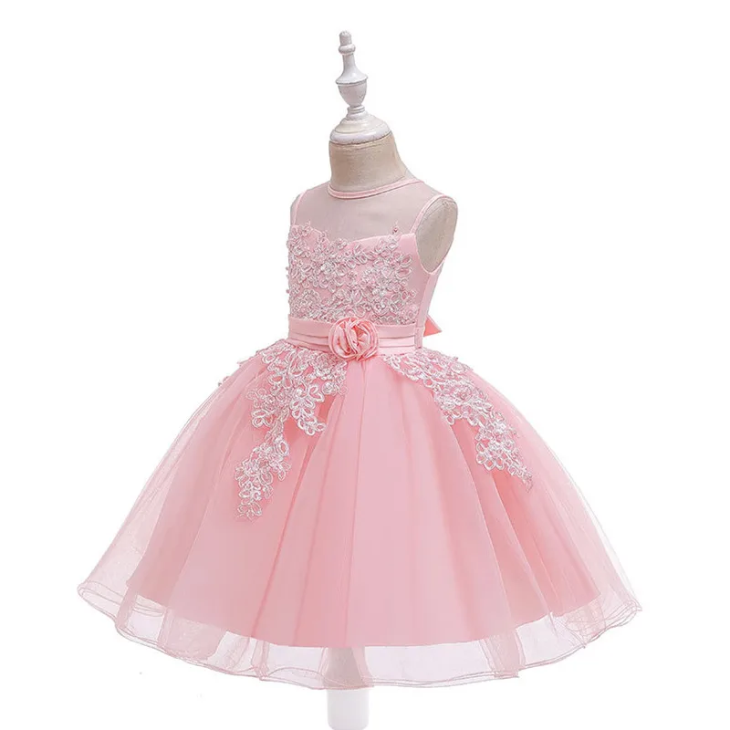 Peach pink Платье на день рождения для новорожденных девочек 1 год кружевное фатиновое платье на крестины для маленьких девочек милые вечерние платья принцессы для малышей - Цвет: Peach pink