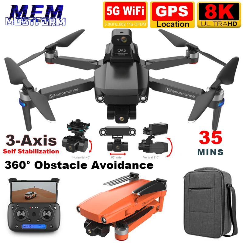 MFM 3-Axis EIS Camera Drone GPS 8K 35min 360° Obstacle Avoidance Professional 5G FPV 1.5Km Long Distance Brushless Icat8 Dron 4K