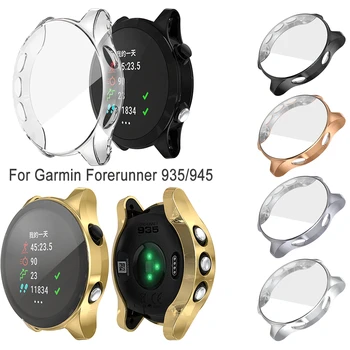 Carcasa protectora de silicona para reloj Garmin Forerunner, carcasa ultrafina de TPU, antiarañazos, película de pantalla, 935, 945
