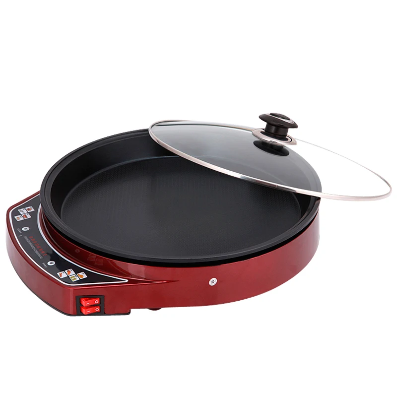 220V Household Electric Crepe Maker Pan Non-stick Electric Baking Pan Deepen Pancake Crepe Baking Pan Machine EU/AU/UK/US 4