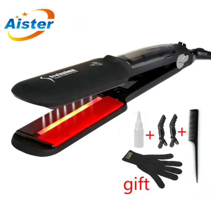 Straightener Iron Salon Steam-Hair Professional Infrared for Flat
