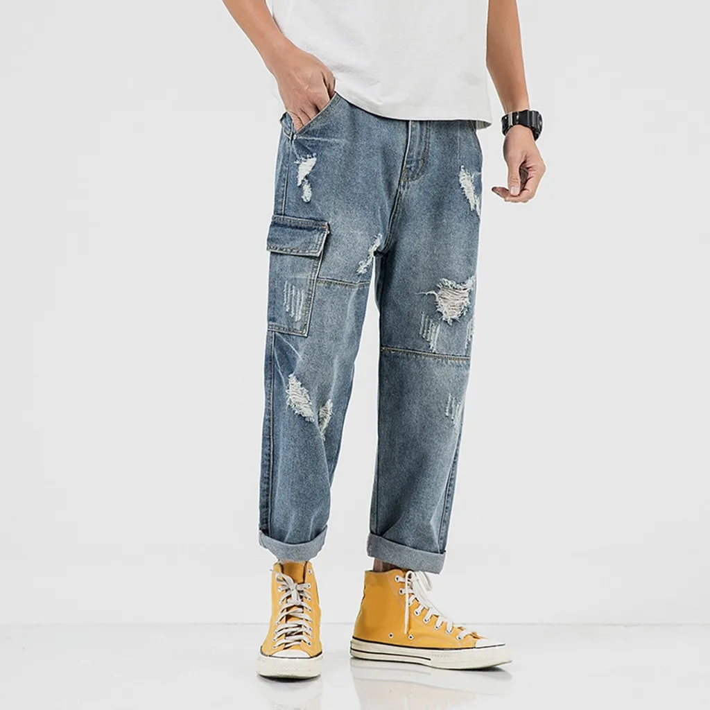 tactical pants joggers pants Style Fashion Casual Hollow Jeans Overall Leisure Comfortable Trousers pantalones hombre spodnie