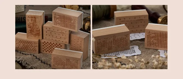 1 шт. Ретро базовый геометрический рисунок штамп DIY деревянные и резиновые штампы для скрапбукинга канцелярские товары Скрапбукинг Стандартный штамп