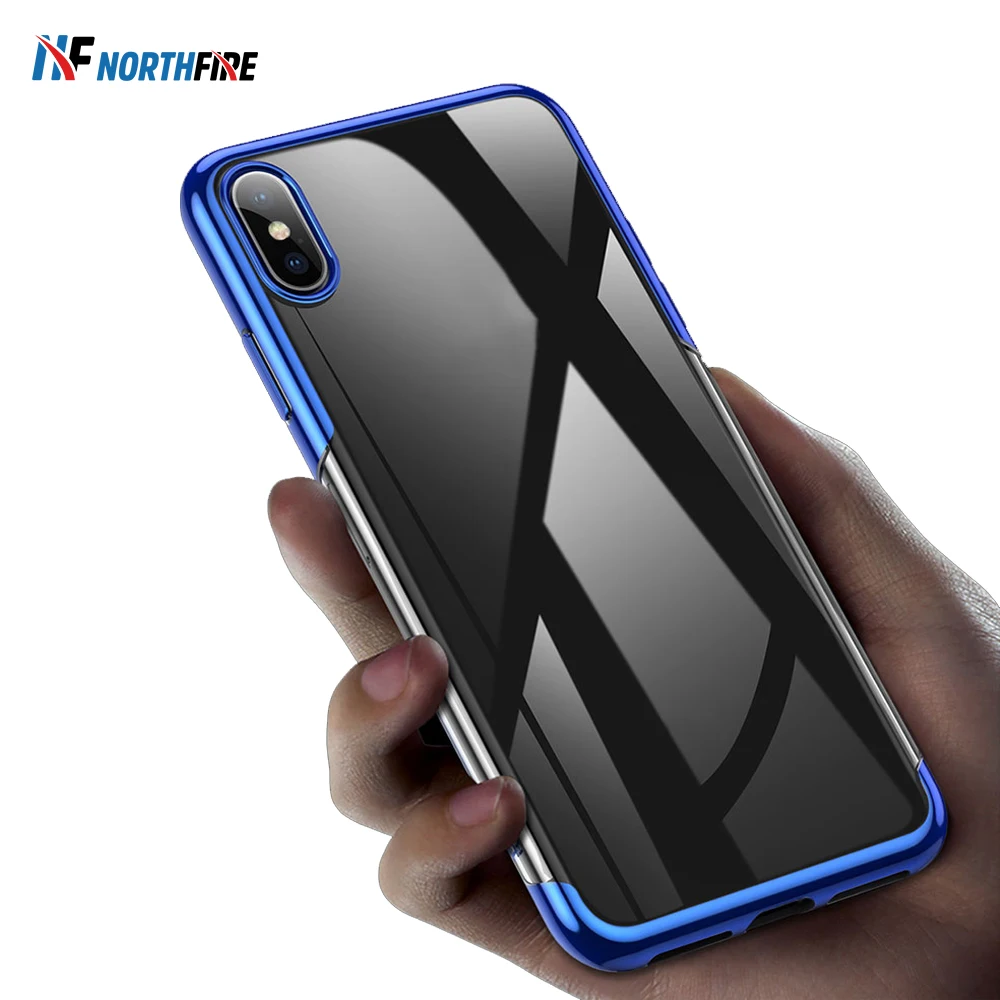 

NORTHFIRE Plating Clear Soft Case For iphone 11 Pro Max Plated Transparent Coque XR X XS Max 6/6S/7/8 Plus TPU Back Cover Fundas