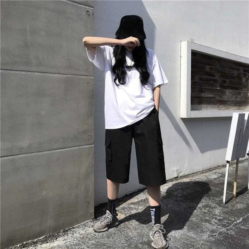 NiceMix, хип-хоп, унисекс, летние, в стиле хип-хоп, свободные, льняные шорты, до колена, с заячьими ушками, короткие, женские, уличные, повседневные, для любителей доски, Короткие