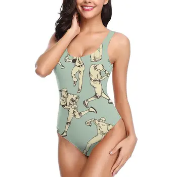 

2020 Sexy One Piece Swimsuit Baseball Sport Action Swimwear Women Monokini Swimsuit Bodysuit Bathing Suit Swim Wear