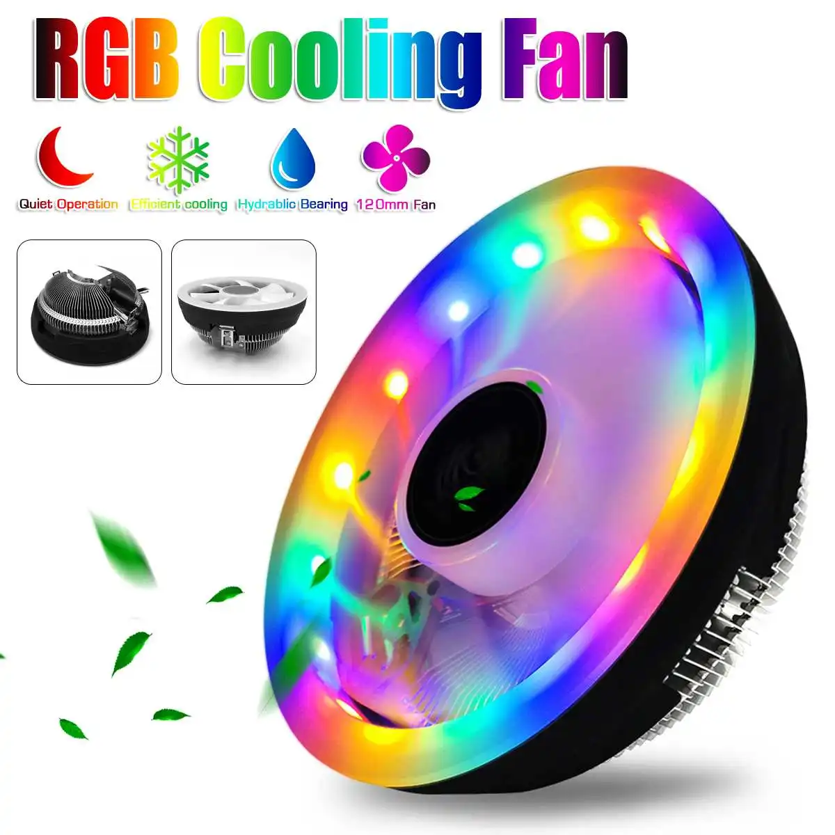 Durable Heatsink CPU Cooler Cooling Radiator Fan 3 Pin RGB CPU Cooler
for CPUs with Power Less than 80W