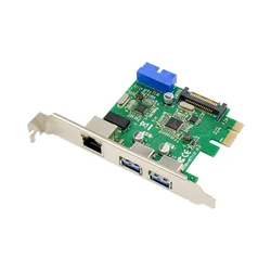 Tarjeta de Control de red PCI-E a USB 3,0 + Gigabit RJ45 LAN, Control de Chip Dual, 2 puertos usb3.0 a pcie 1000M