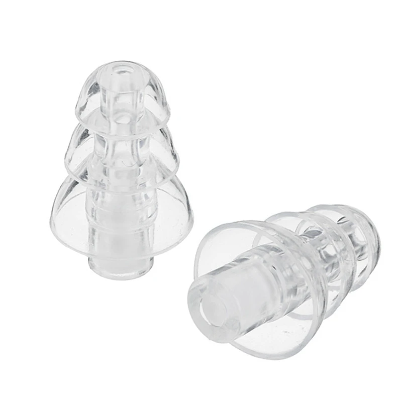 

2Pcs Noise Cancelling Earplugs Hearing Protection Reusable Silicone Ear Plugs For Sleep Ear Protector Musician Bar Drummer(Trans