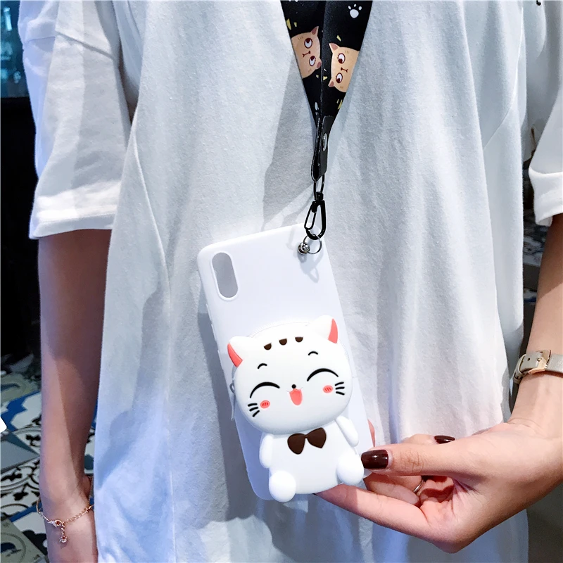 Для samsung S10 S8 S9 Note 8, 9, 10, плюс A20 20 50 70, 80, J4 J6 J8 Чехол кошелек Lucky Cat Китти Кэт силиконовый чехол-накладка из мягкого ТПУ чехол