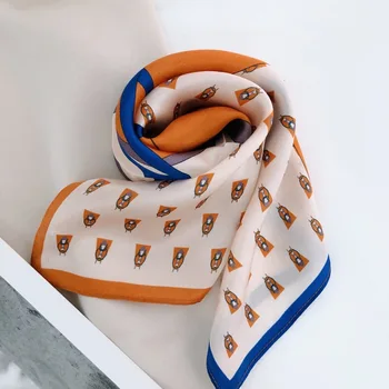 

2020 Brand 100% Silk Scarves Pattern New Woman Scarf Kerchief Shawl Pashmina Cape 55*55 Cm Hijab Scarf Bandana Foulard Femme