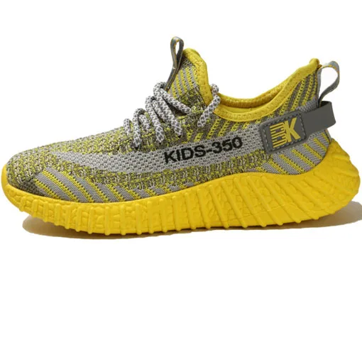 Boys Shoes Yellow Высококачественная нескользящая Мягкая детская повседневная обувь для мальчиков, уличная резиновая прогулочная обувь для мальчиков, детские кроссовки - Цвет: Boys Shoes Yellow