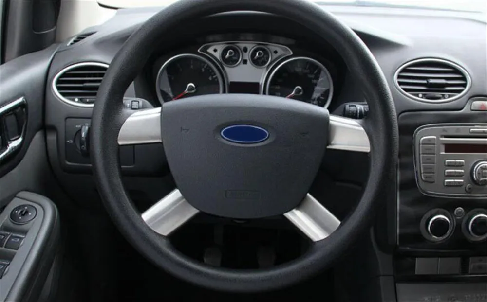 4 шт. декоративные наклейки на руль для Ford Focus 2 MK2 2005-2011/KUGA 08-12/C-MAX 2007-10 автомобильные аксессуары