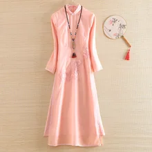 Ао Дай Чонсам народный стиль вьетнамский шифон aodai изящный стоячий воротник элегантное женское китайское традиционное платье костюм