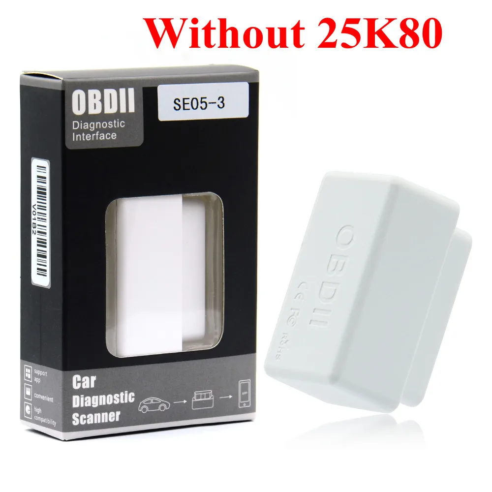 Новейший 25K80 Мини elm327 Bluetooth OBD2 V1.5 OBD 2 Автомобильный диагностический инструмент сканер elm327 OBDII адаптер автоматический диагностический инструмент - Цвет: white 1.5 no 25K80