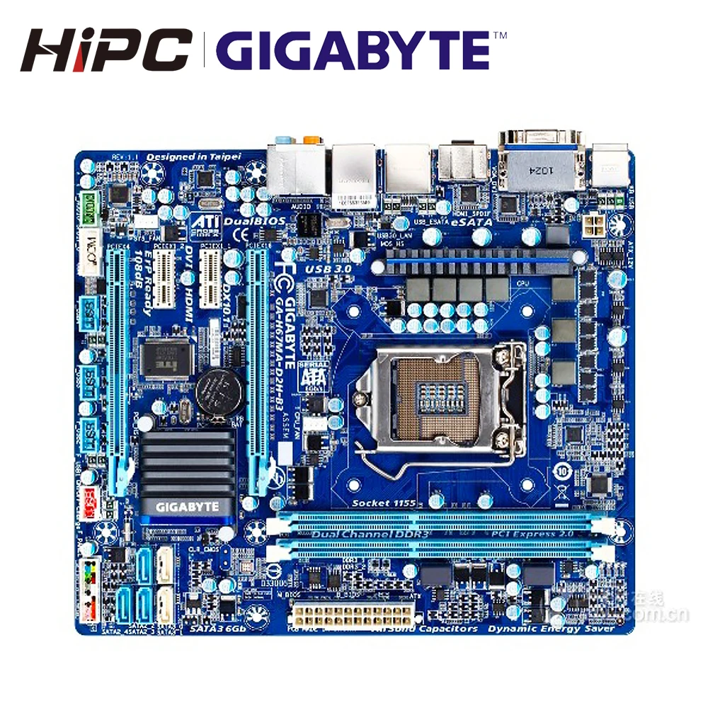 Gigabyte GA-H67MA-D2H-B3 настольная материнская плата H67MA-D2H-B3 H67 LGA 1155 для Core i7 DDR3 16G Micro ATX б/у материнская плата