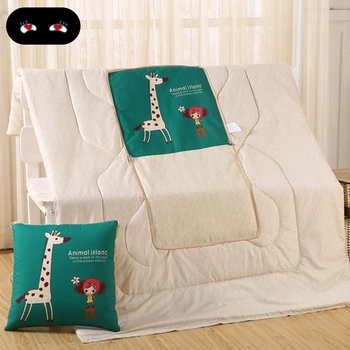 

Dropshipping Cotton Cartoon Quilt Blanket Portable Home Car Conditioning Air Office Foldable Quilt Pillow Throw Square
