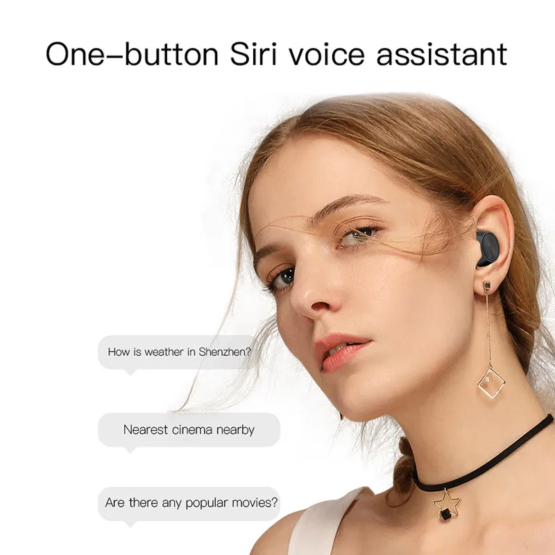Беспроводные Bluetooth наушники TWS мини гарнитура Hi Fi светодиодный дисплей