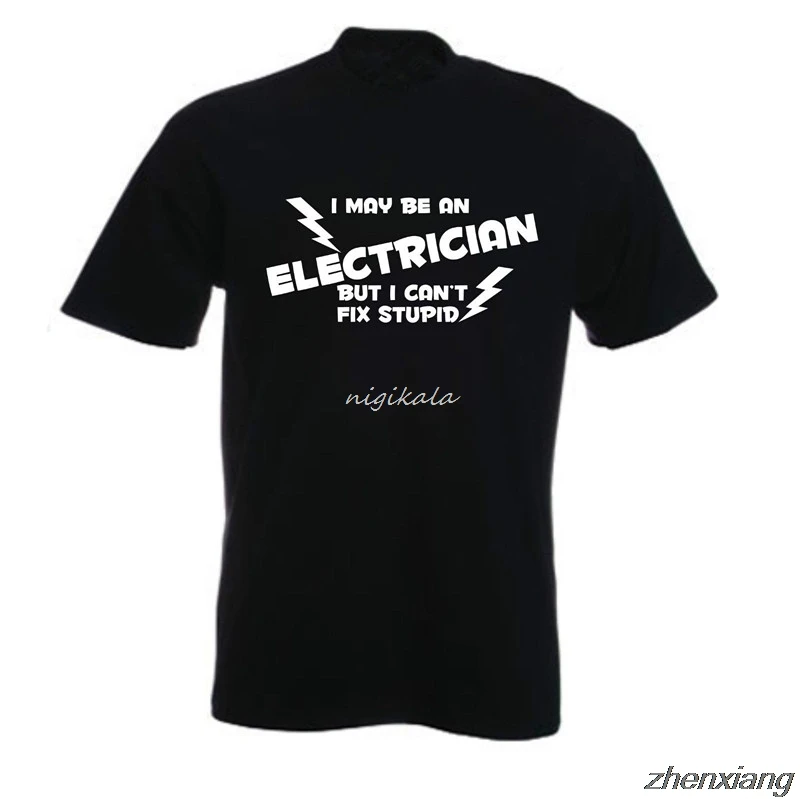Электрика исправить глупость футболка Забавный Спарки работы Футболка подарок S