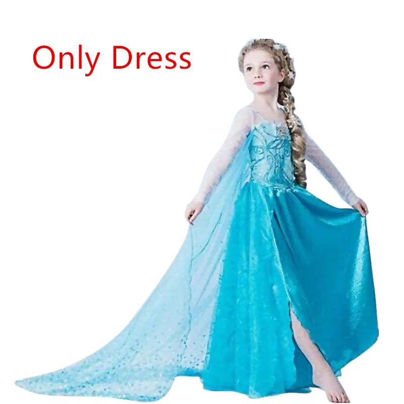Нарядное платье Эльзы для девочек Косплэй для девочек; платья принцессы; костюм принцессы Эльзы 2 карнавальный костюм vestido infantil роль(холодное сердце), Fille - Цвет: Dress 1