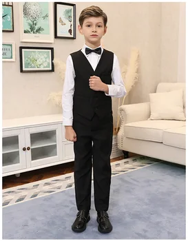 

New 5-10 year old children's small suit suit flower girl jacket host boy dress big boy baby boy fashion suit three-piece suit