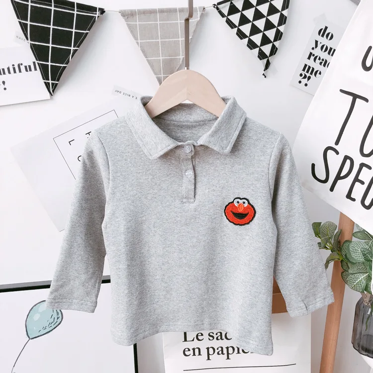 Poloshirt/Лидер продаж; Модная хлопковая рубашка с длинными рукавами для мальчиков; сезон осень-зима
