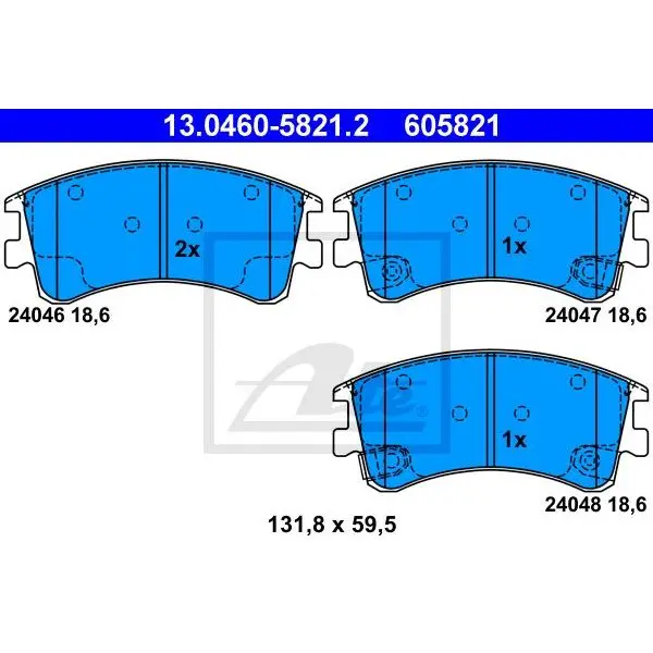 Колодки дисковые п.\ Mazda 6 GG/GY 2.0Di 136HP/2.0i/2.2i 02 ATE