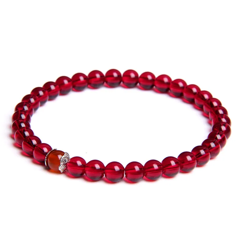 Natural Stone Handmade Bracelet For Women Men 6mm Garnet Beads Bracelets Red Braslet Yoga Meditation Jewelry Friendship gifts 