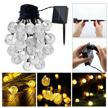 

50 LED Solar Ball Fairy Lights Garden Outside Outdoor Lighting Lamp Party Light 7M LB88