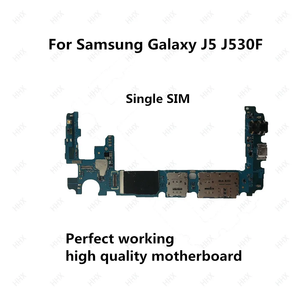 Одиночная SIM разблокированная оригинальная используемая материнская плата для Samsung Galaxy J5 J530F материнская плата с полными ЧИПАМИ Android OS логическая плата
