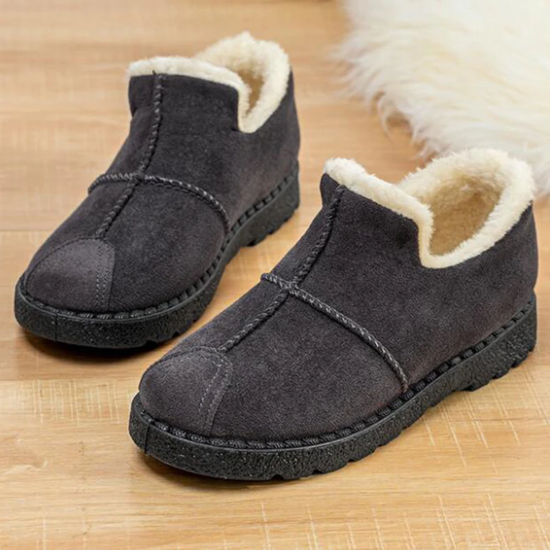 COVOYYAR/; Moccassins; зимняя обувь; женские теплые плюшевые туфли на плоской подошве; Хлопковые женские ботинки-лоферы; Повседневная обувь без шнуровки; WFS2037