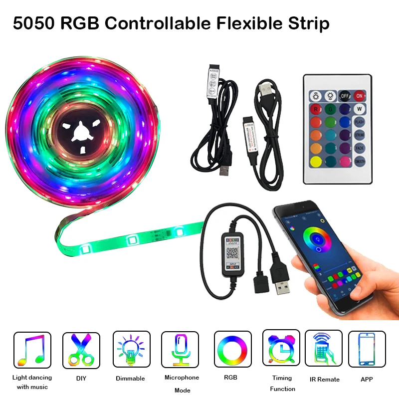 Светодиодная ленсветильник USB Bluetooth 5050 RGB 5 В м | Освещение