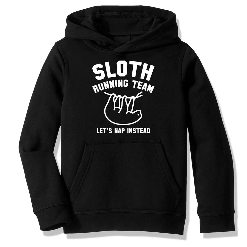 

Fleece Hooded Sweatshirt Hoodies Sloth Running Team Funny Sarcasm Sarcastic Joke Mother's Day Gift
