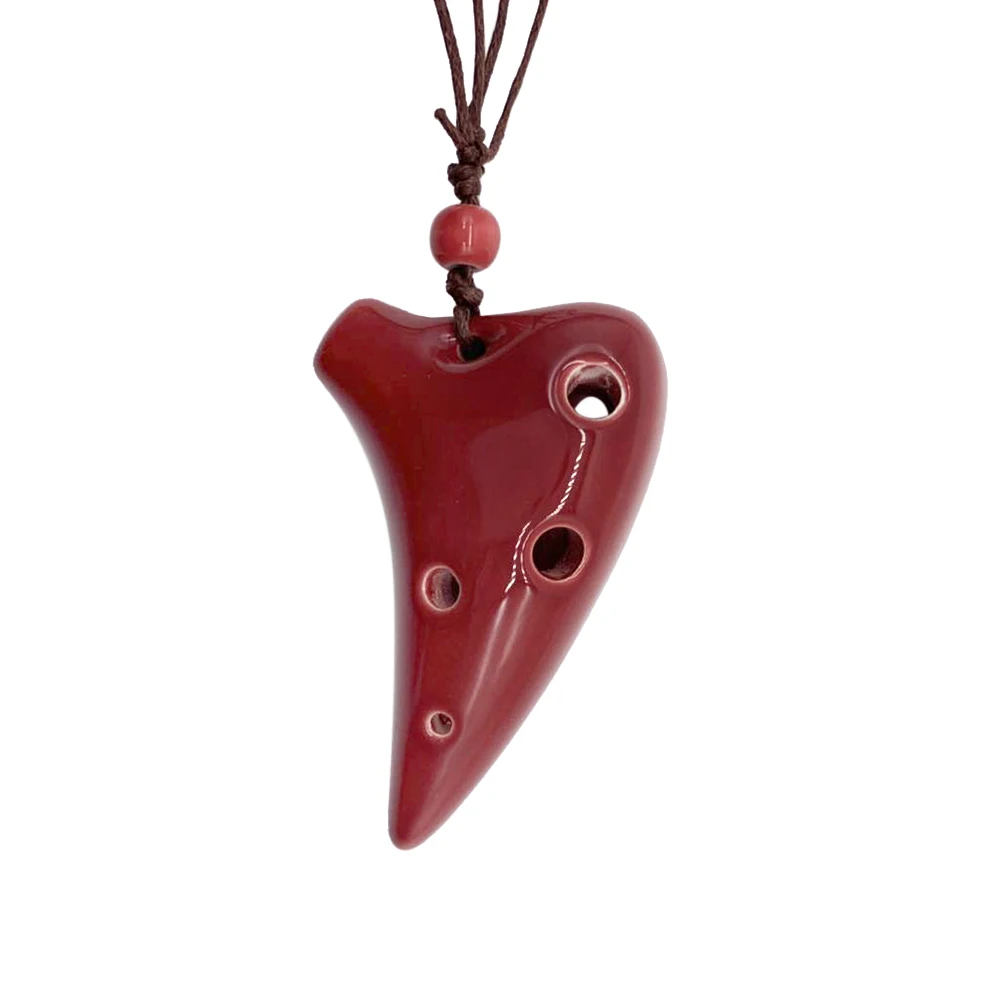 Ocarina 6 отверстий керамический альт C подводной лодки стиль музыкальный инструмент с ремешком музыкальный счет - Цвет: Brown