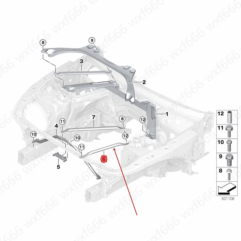 51617416969/70 автомобильный моторный отсек Передняя балка железа подходит для 5 серий G30b mwG38- передняя подвеска кронштейн