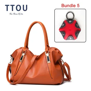 

TTOU Women Fashion Handbag 2 Pcs Set Casual Shoulder Bags Daily Shopper Bag Large PU Leather Tote Bags With Wallet