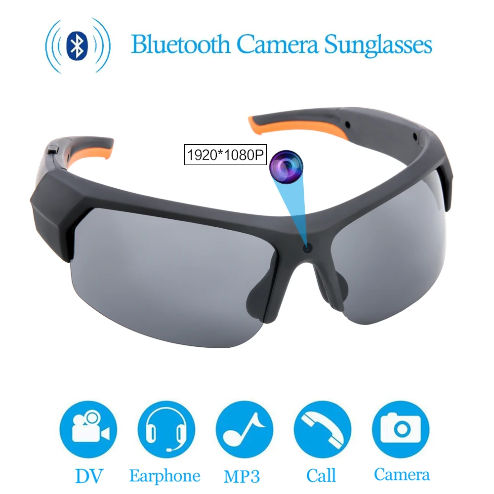 Cámara lentes de sol polarizados HD1080P, multifunción, Bluetooth, reproductor MP3, grabadora de vídeo y fotos, accesorios TF, 16/32G