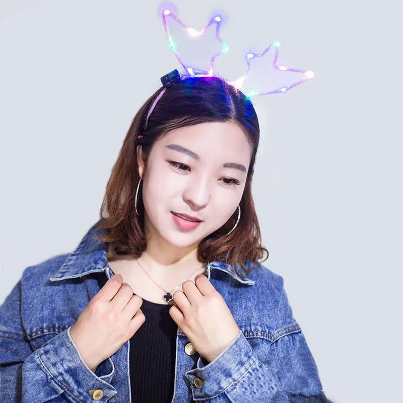 Christmas Headband Xmas Accessory Light Luminous Antler New Year LED Hairband Fashion Headwear Hair Accessories