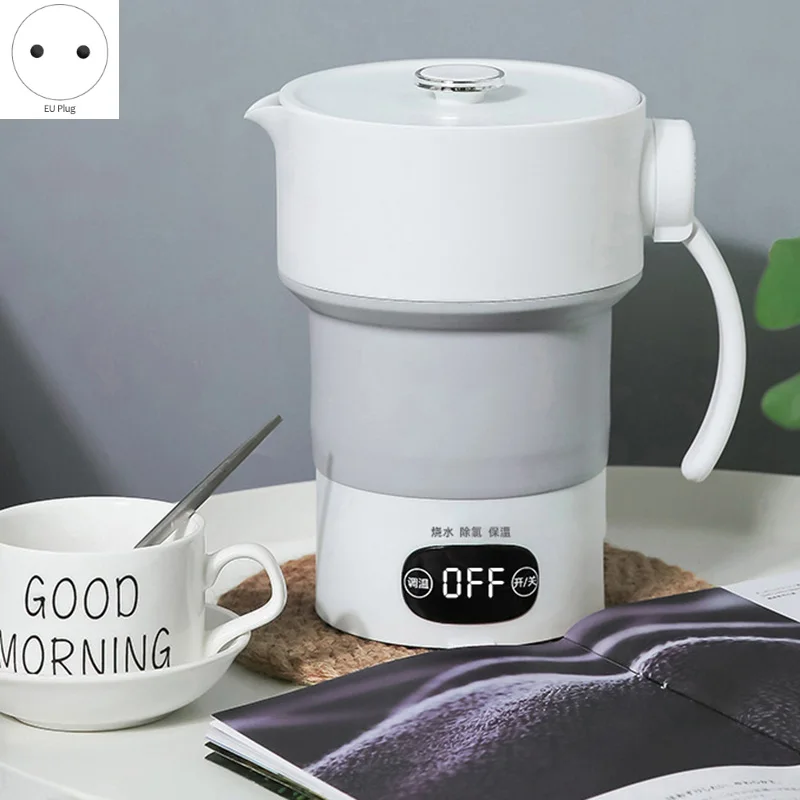 Хит! 600 mlпутешествия складной чайник умный цифровой дисплей креативный термостат для хранения мини бытовой портативный открытый Электрический чайник
