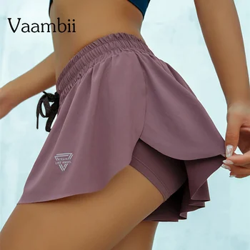 

Summer Running Shorts Women 2 In 1 Marathon Quick Dry Shorts Gym Loose Sport Shorts Breathable Yoga Shorts