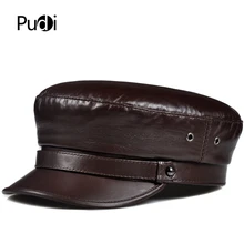 Pudi женская шапка из натуральной кожи, модная шапка лётчика для девочек, бейсболки красного и белого цвета HL906