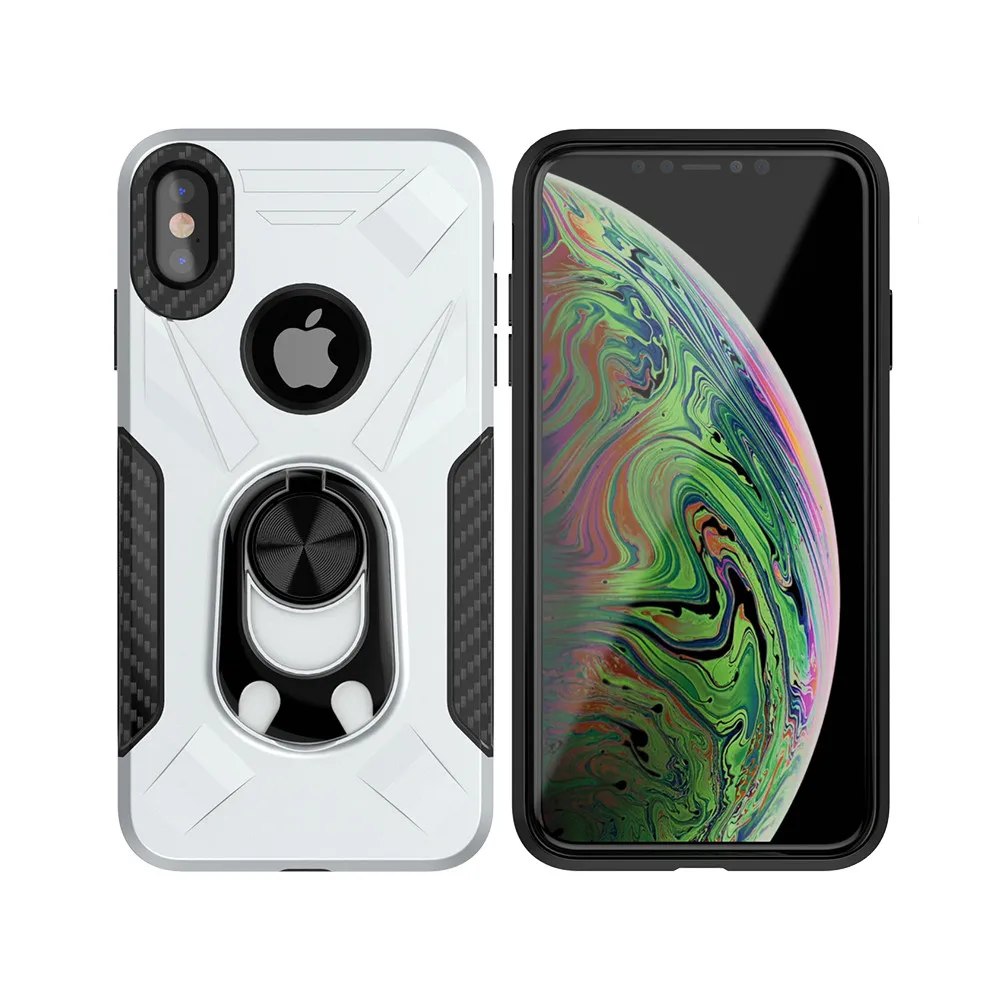 

Phone Case For Iphone X XR XS MAX 2019 Phone Protective Cover with Finger Ring Kickstand Magnetic Adsorption 1pc