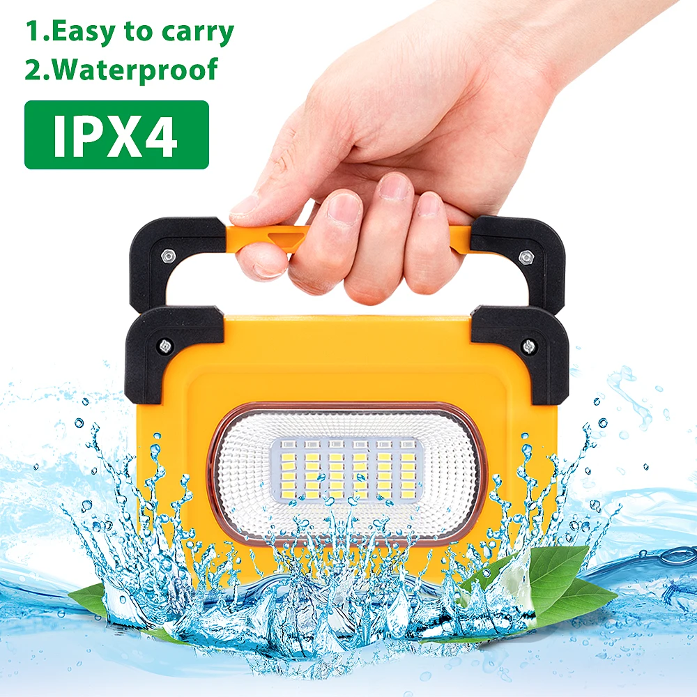 Solar LED Work Light USB Rechargeable Portable Floodlight 9000MAh Waterproof Magnet Flood Lights for Outdoor Camping Fishing Hik Solar LED Work Light USB Rechargeable Portable Floodlight 9000MAh Waterproof Magnet Flood Lights for Outdoor Camping Fishing Hik