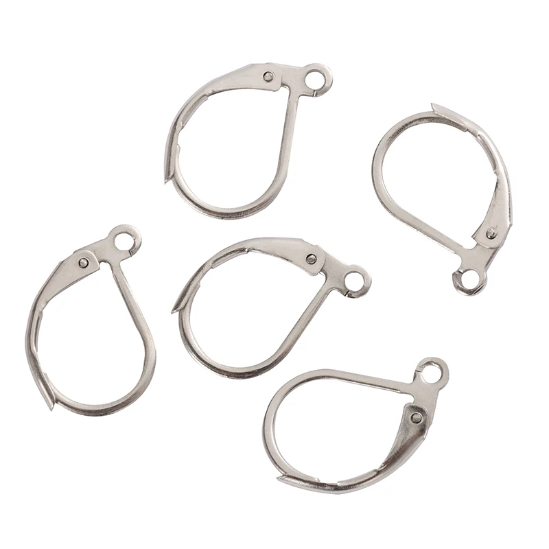 

20pcs/lot 16x10mm Stainless Steel Silver Tone French Earring Hooks Wire Clasp Finding for DIY Earring Making Components Supplier