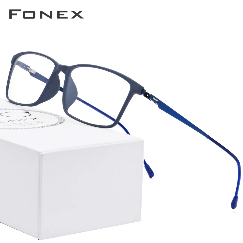 Tanie FONEX TR90 okulary z lekkiego stopu rama mężczyźni krótkowzroczność okulary okulary korekcyjne ramki 2019 koreański bezśrubowe okulary optyczne 9855