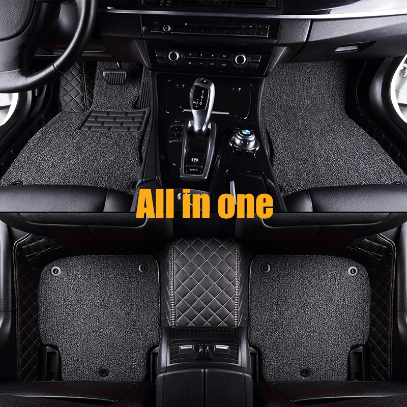 Пользовательские автомобильные коврики для Audi A4 B6 A6 C5 B8 A6L R8 Q3 Q5 Q7 S4 Quattro A1 A2 A3 A4 A6 A8 автомобильный Стайлинг автомобиля аксессуары коврик для ног - Название цвета: Black with gray