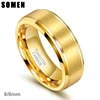 Somen New Arrival Classic Men Ring Gold Color 6mm 8mm Width Tungsten Carbide Unisex Luxury Wedding Band Simple Ring Jewelry 1