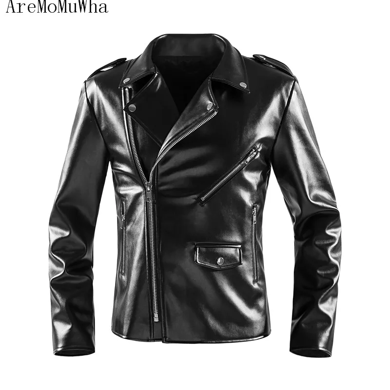 AreMoMuWha новый стиль осень и зима Мужская куртка из искусственной кожи тренд