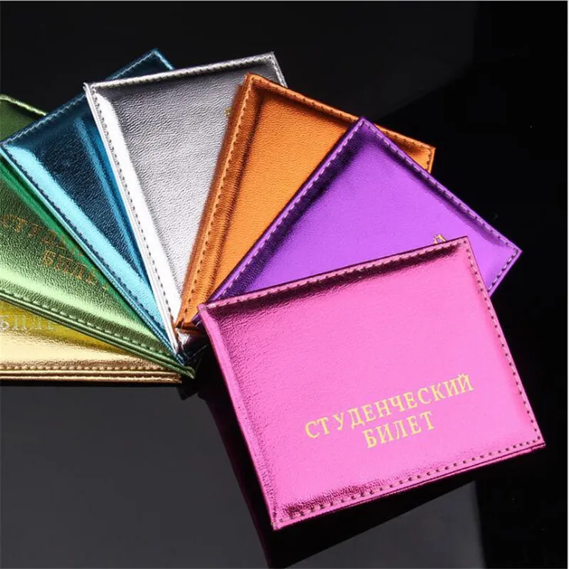 

Useful Unisex Fashion Russian Student ID Card Holder Cover Protection Students Certificate Card Case ID Litchi Pattern Case